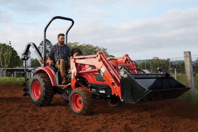 Kioti CK3010 Compact Tractor | ROPS | 30hp | Hydrostatic | Includes Loader and 4-in-1 Bucket | CK Series