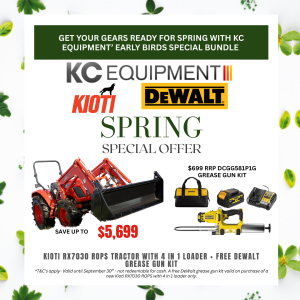Spring Sale KIOTI RX7030 ROPS Tractor With 4-IN-1 Loader