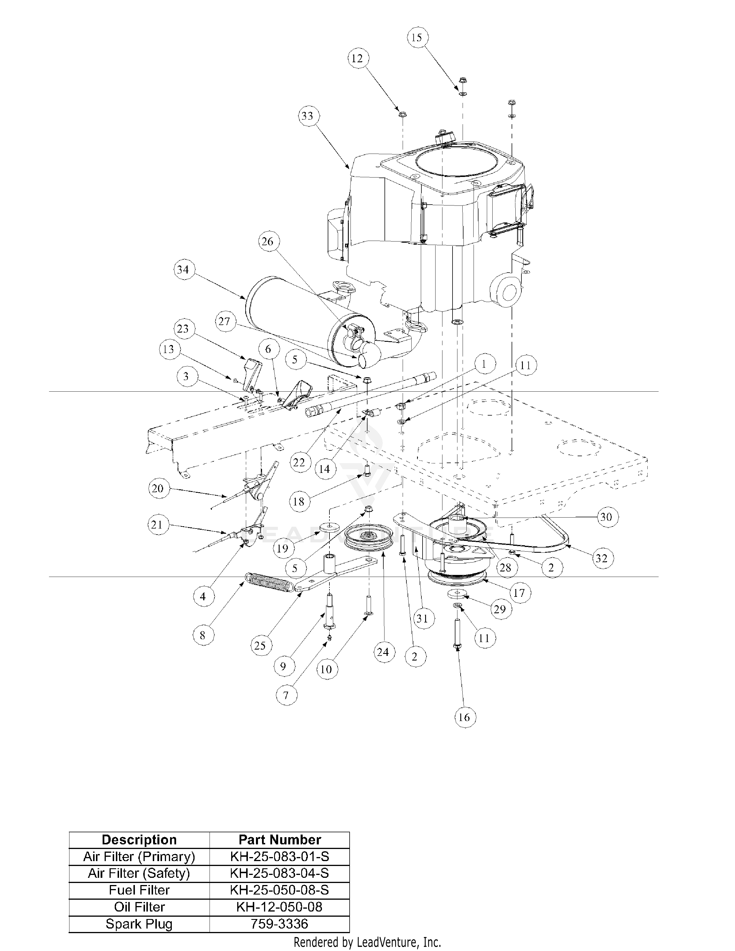 M60-KH (53AB5BDX150) (2003 1/2) (Tank) 27 HP Kohler
