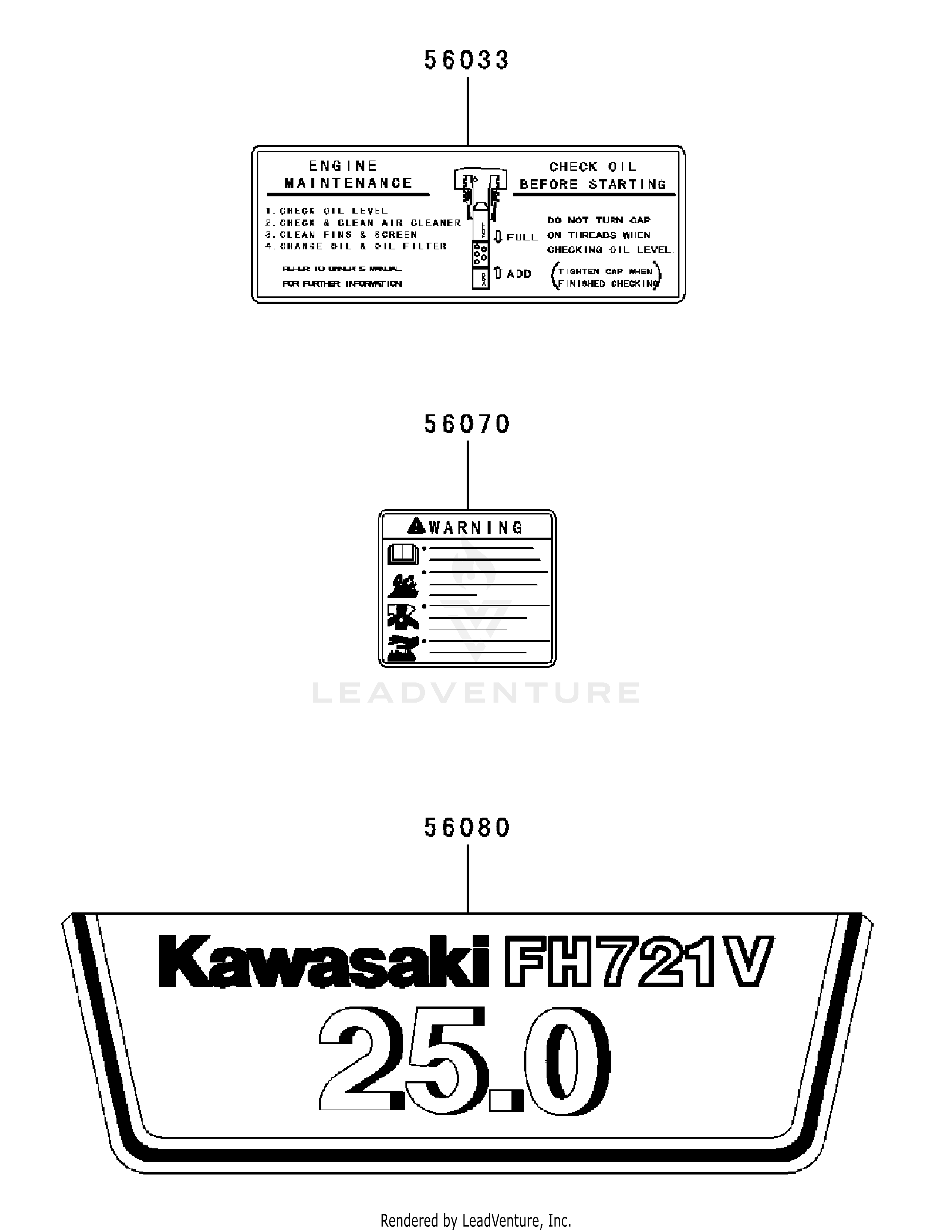 M60-KW (53CB5D8X630) (Tank) 25 HP Kawasaki V-Twin OHV