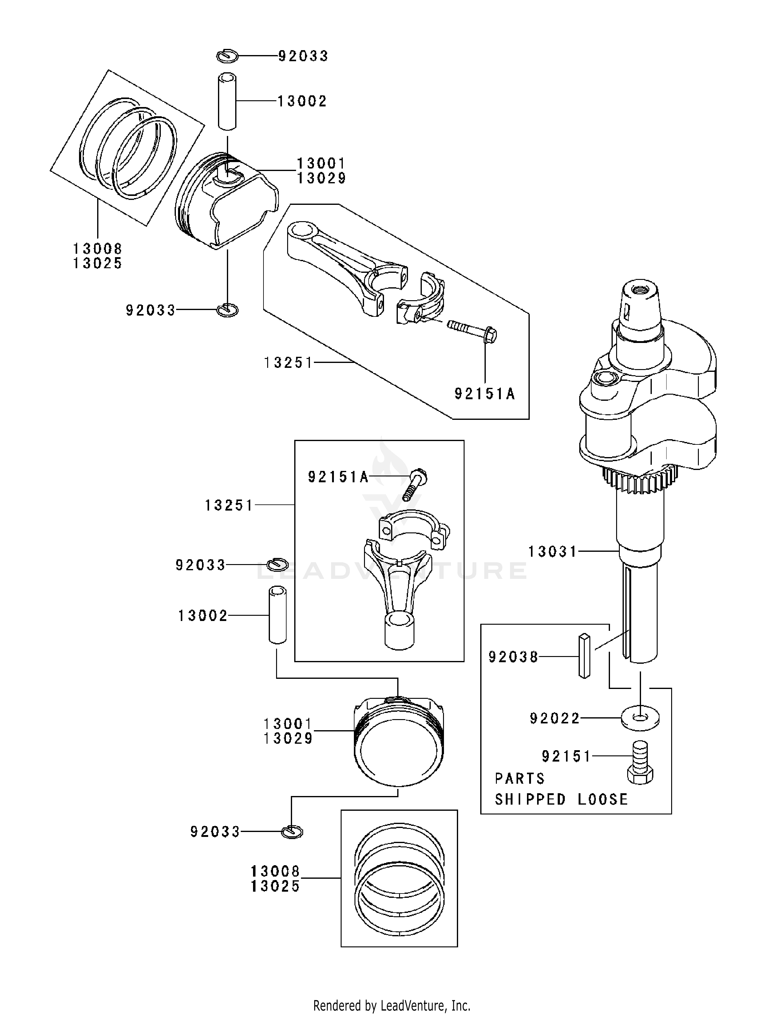 M60-KW (53CB5D8X630) (Tank) 25 HP Kawasaki V-Twin OHV