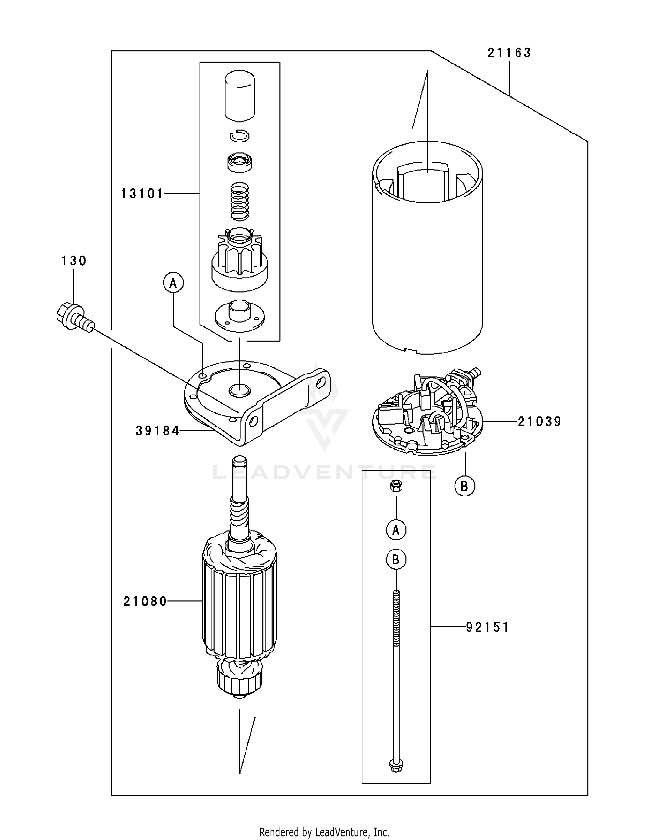M60-KW (53CB5D8X630) (Tank) 25 HP Kawasaki V-Twin OHV