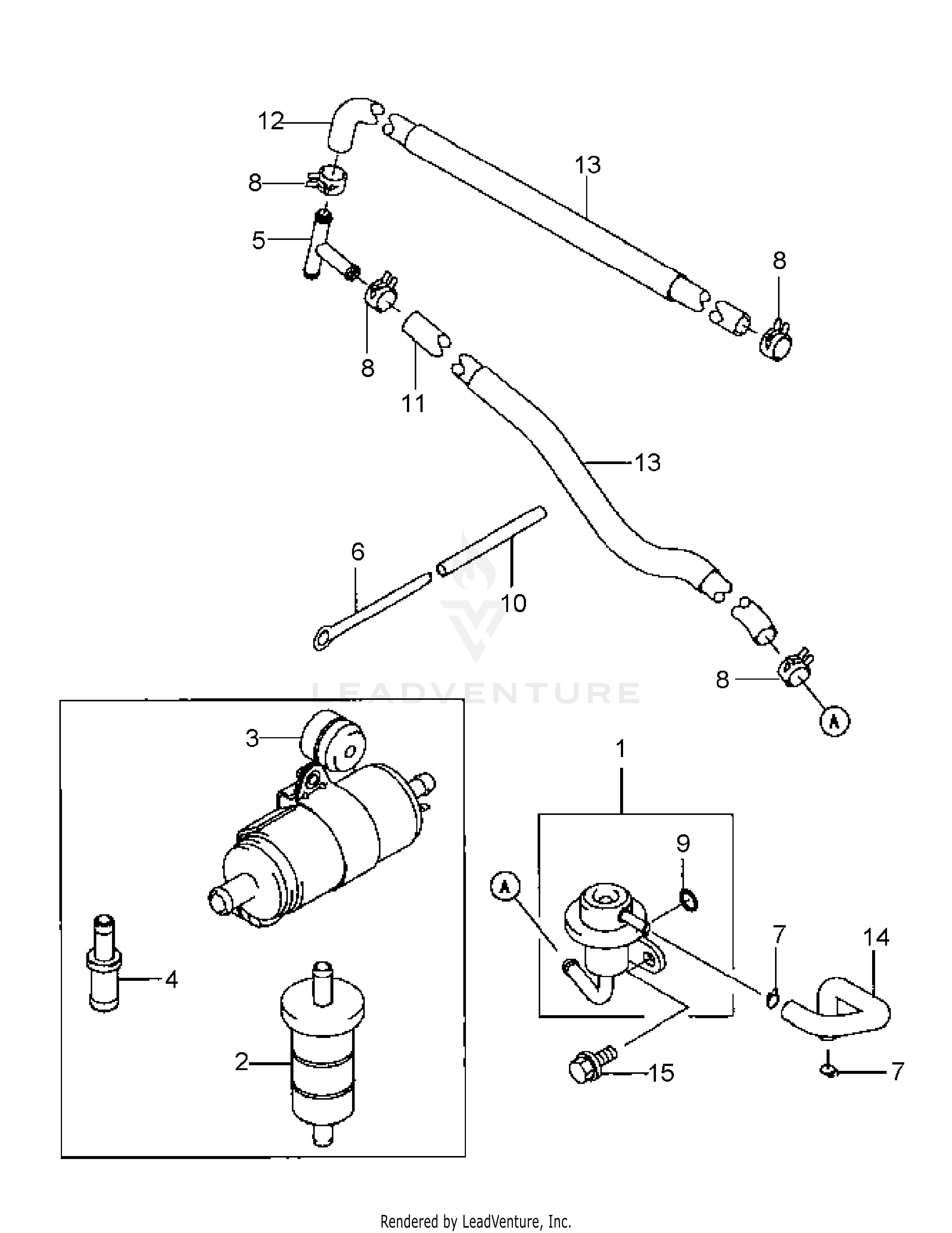 M72-KW LC (53AB5GFZ750) (53AB5GFZ750) (Tank) 29HP Kawasaki DFI V-Twin OHV L.C.