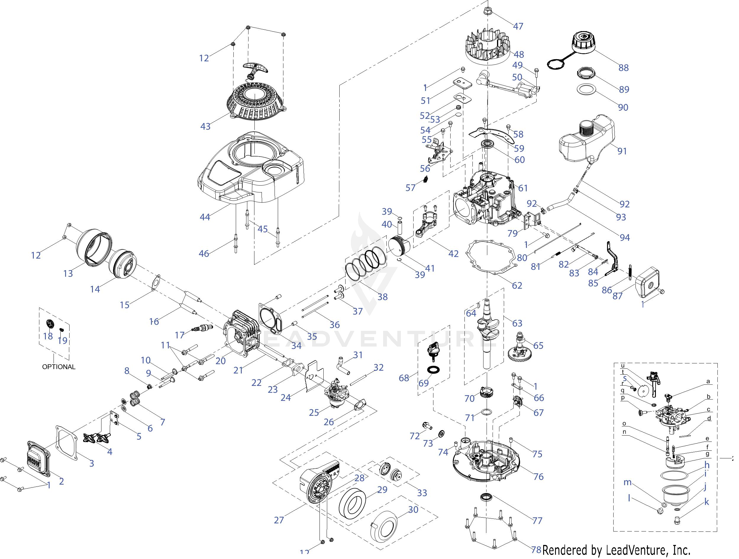 1T65NUB 140cc Engine