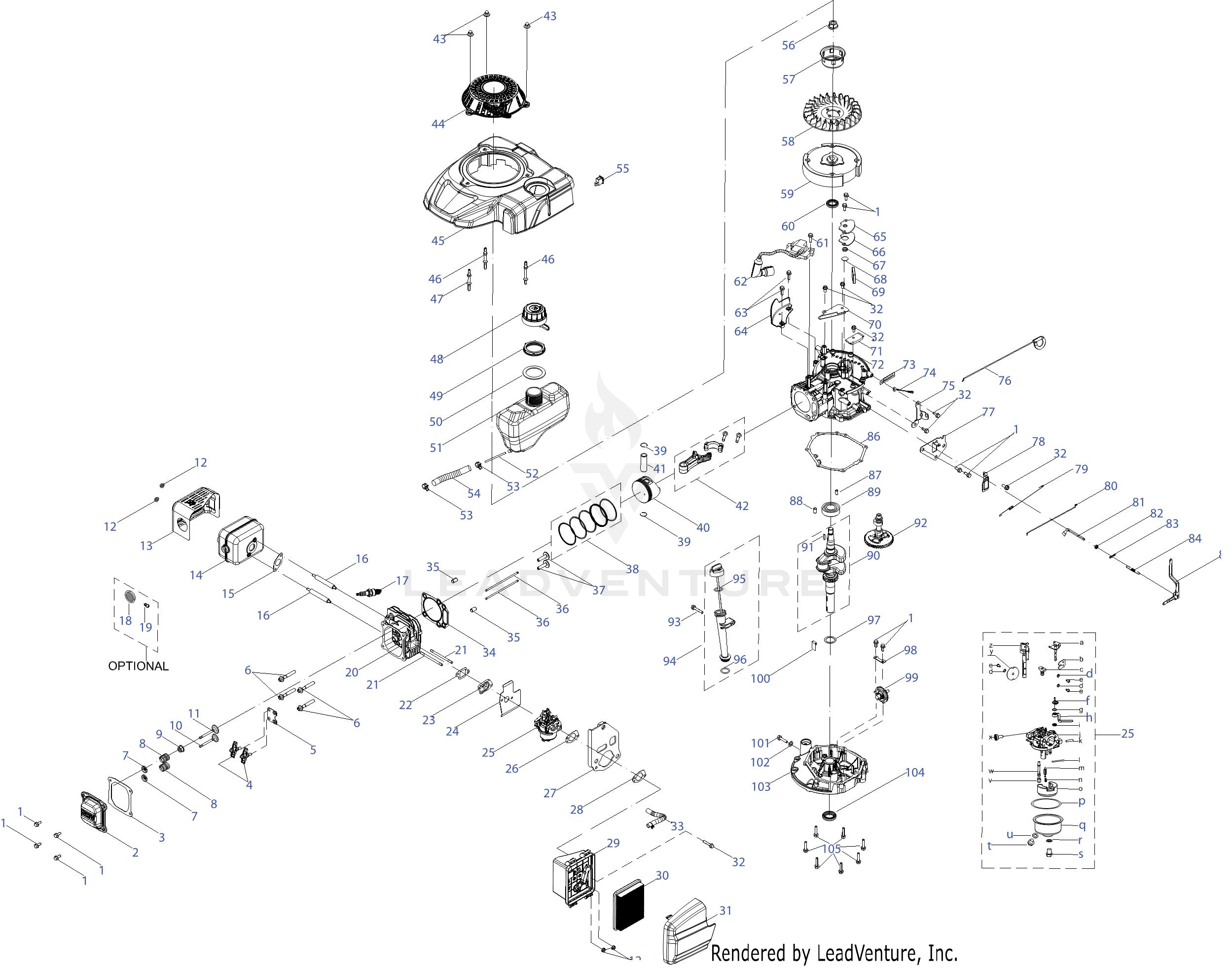 1X65LUA 159cc Engine