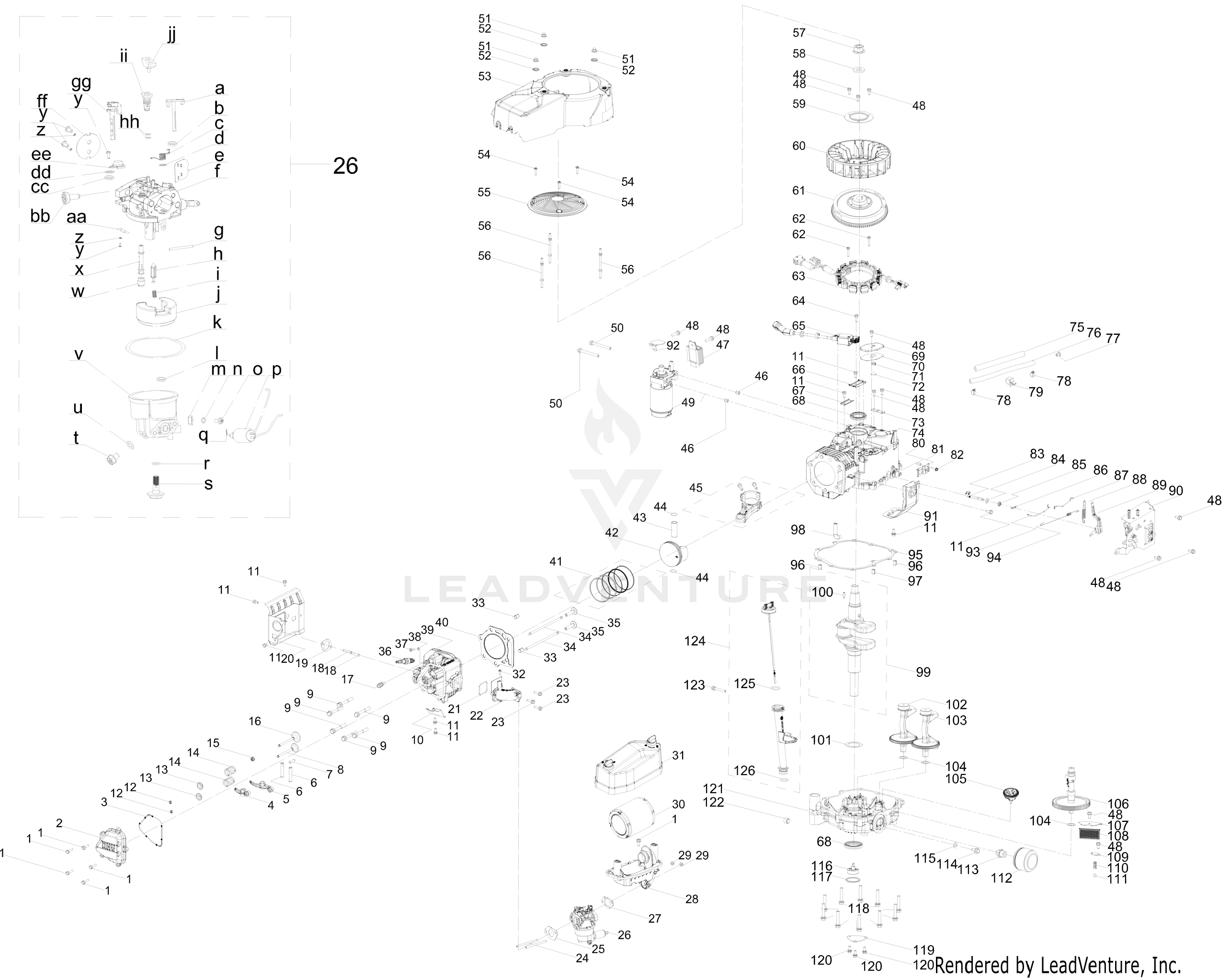 4X90HUA 547cc Engine