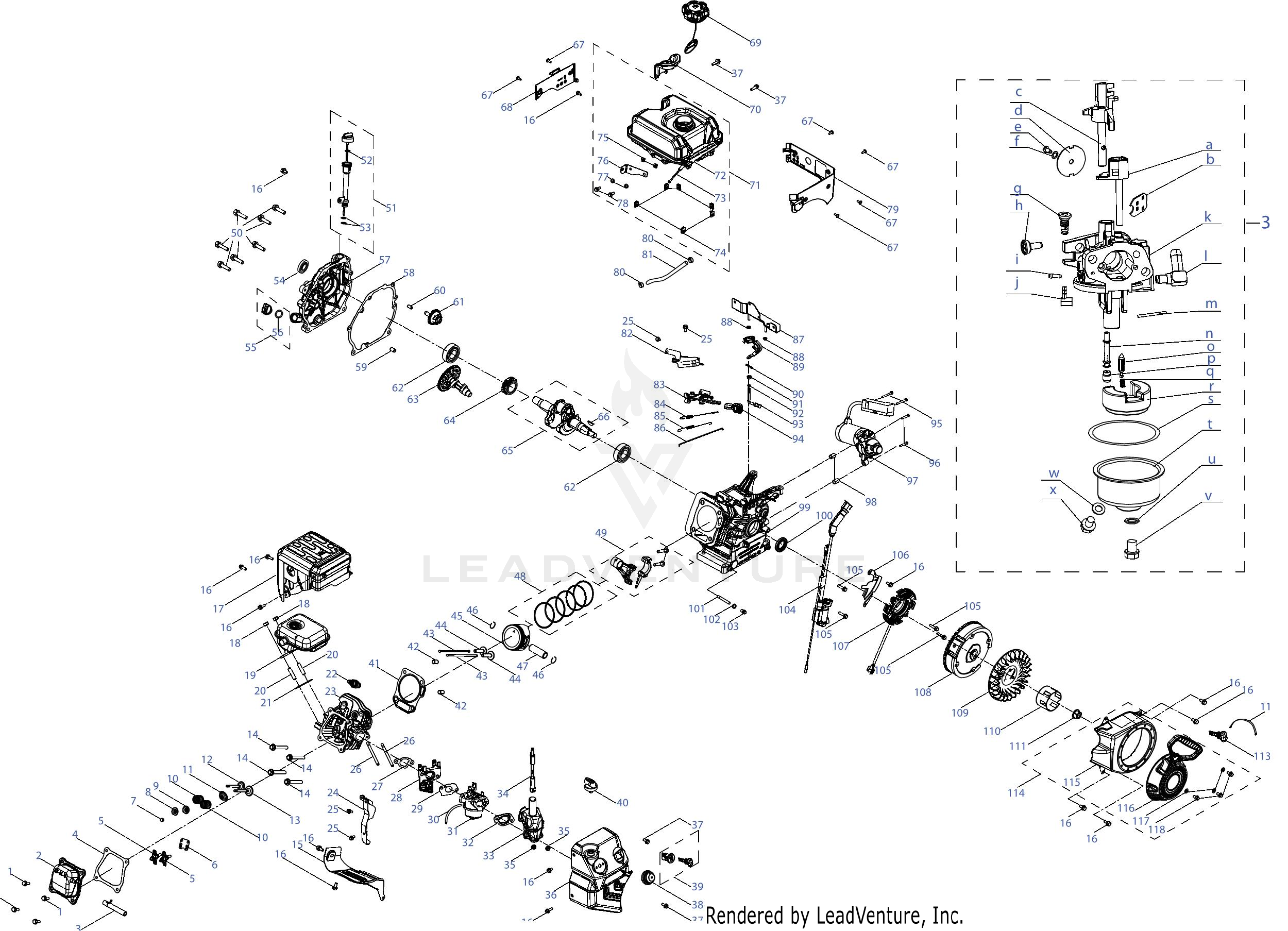 670-WUA 208cc Engine