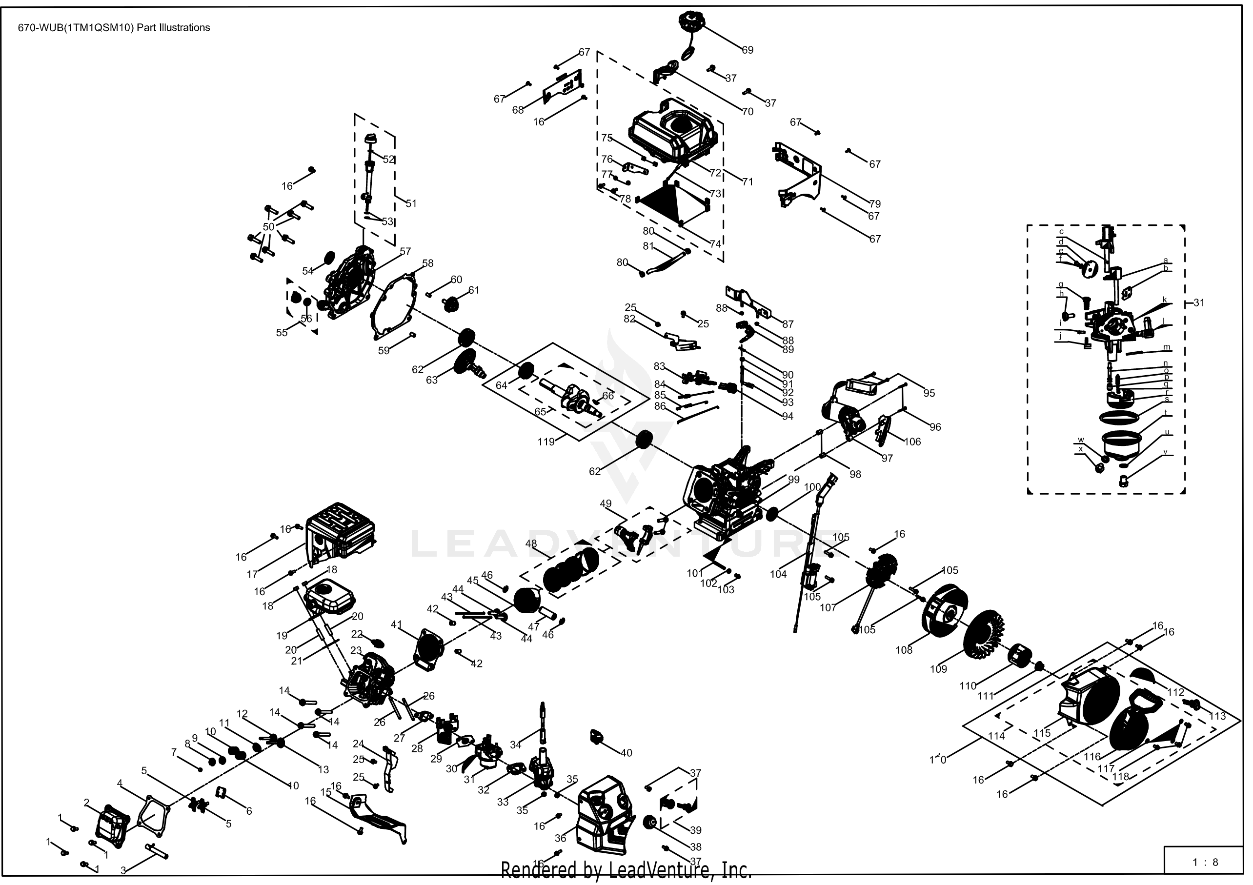 670-WUB 208cc Engine