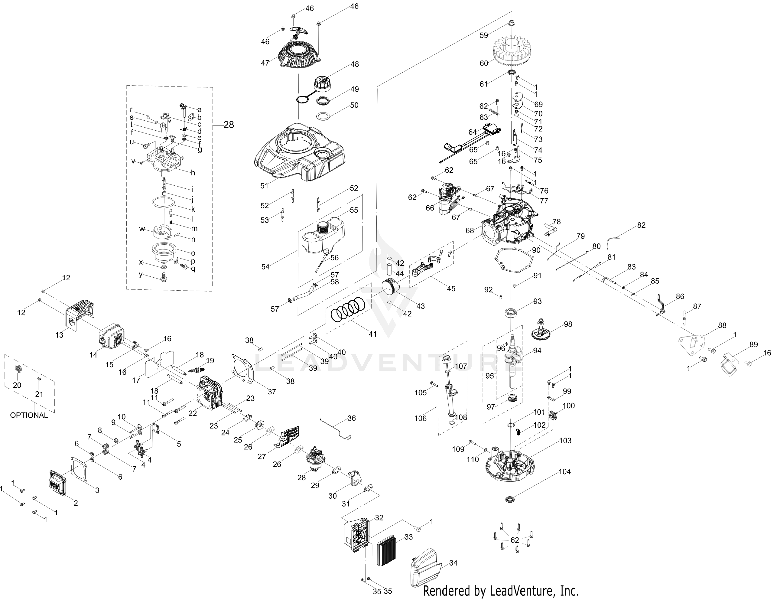 6X65MUA 159cc Engine
