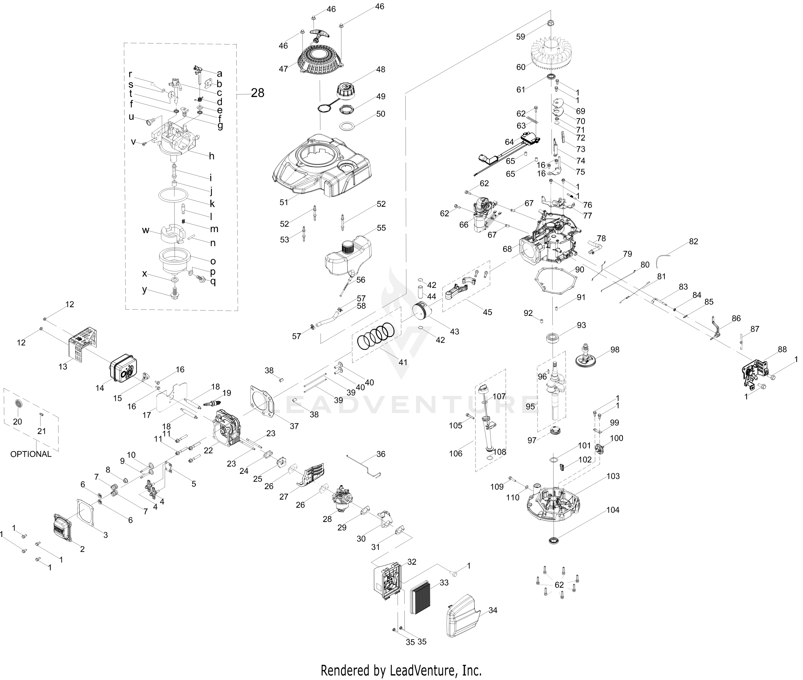 6X65QUA 159cc Engine