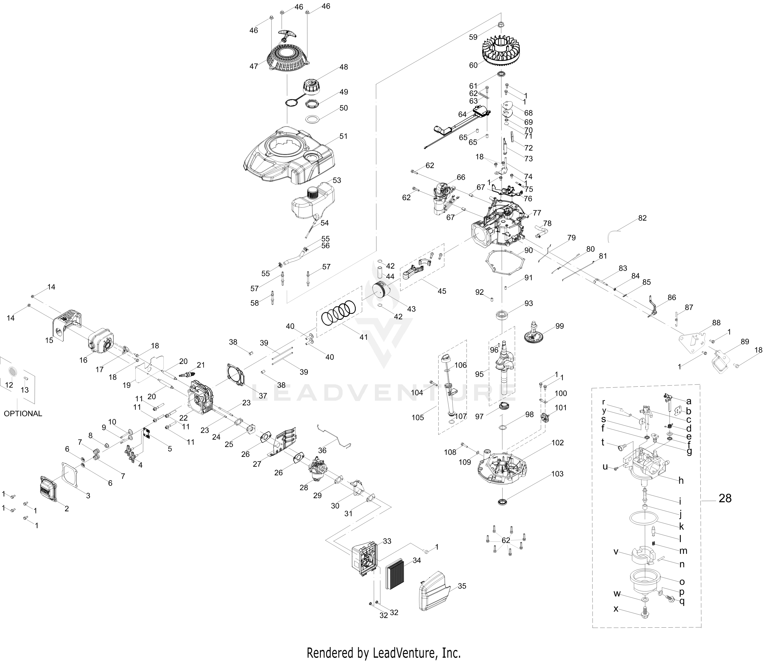 6X70MUC 196cc Engine