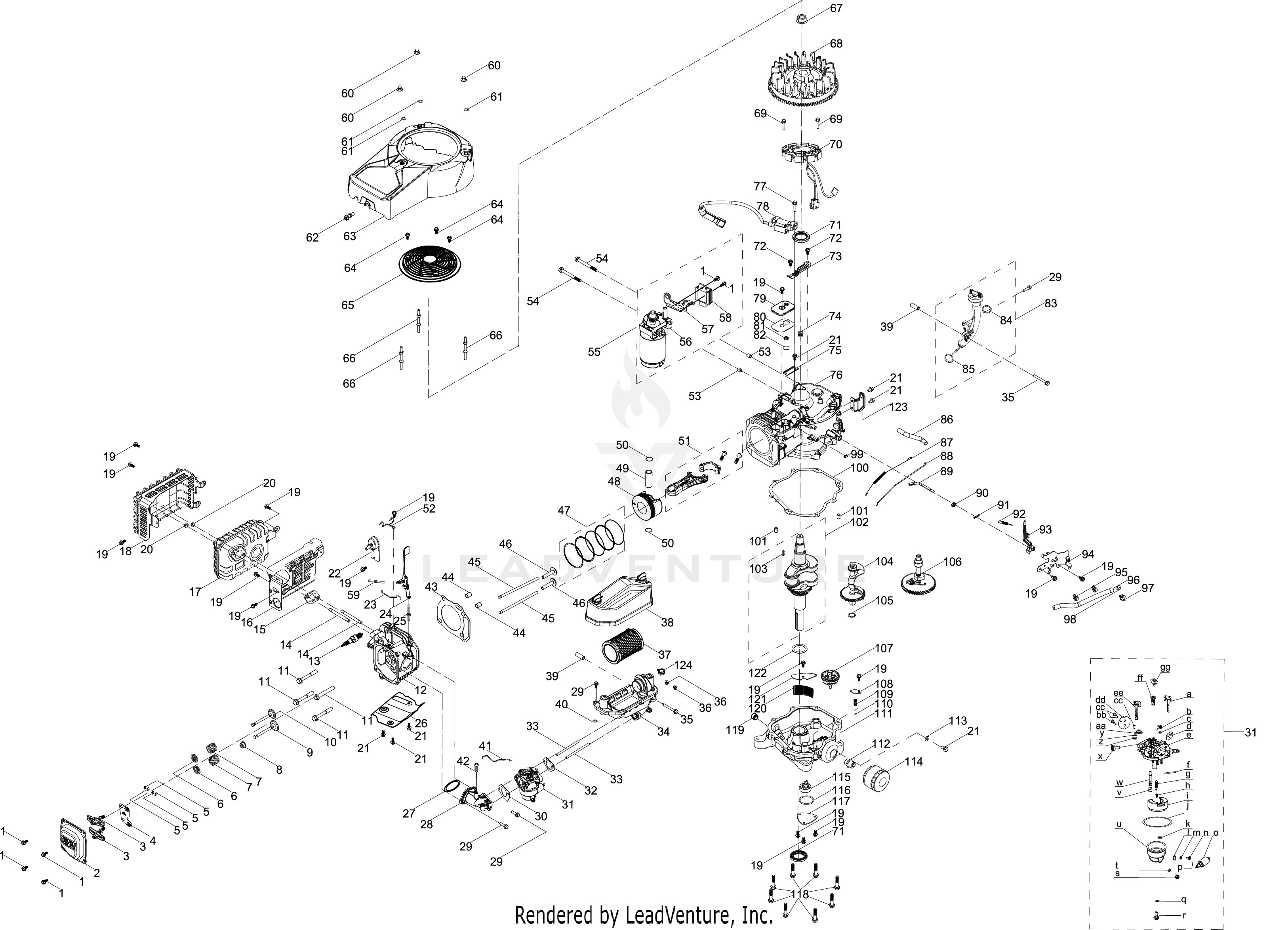 7T84JHA 382cc Engine