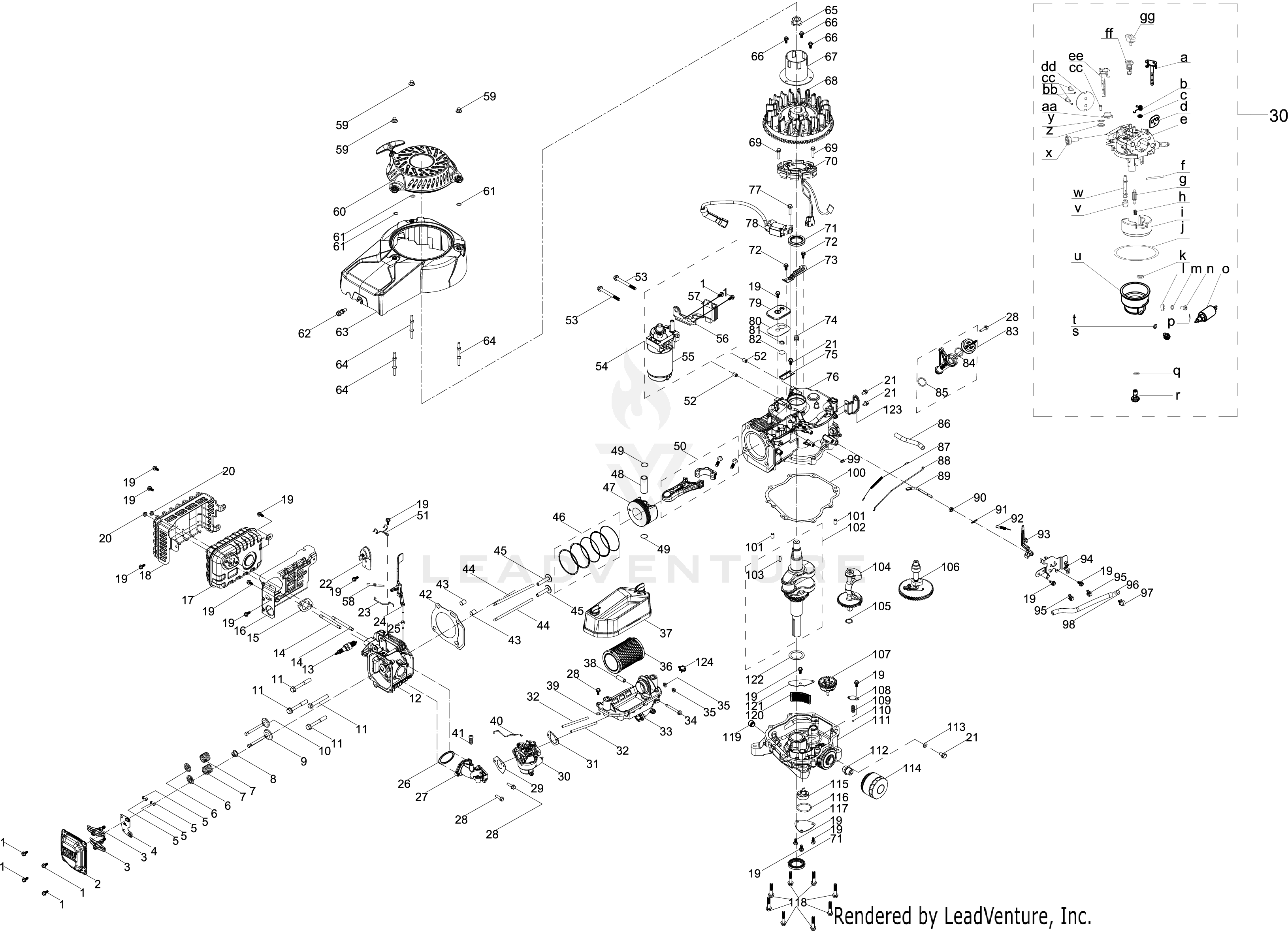 7T84MUA 382cc Engine