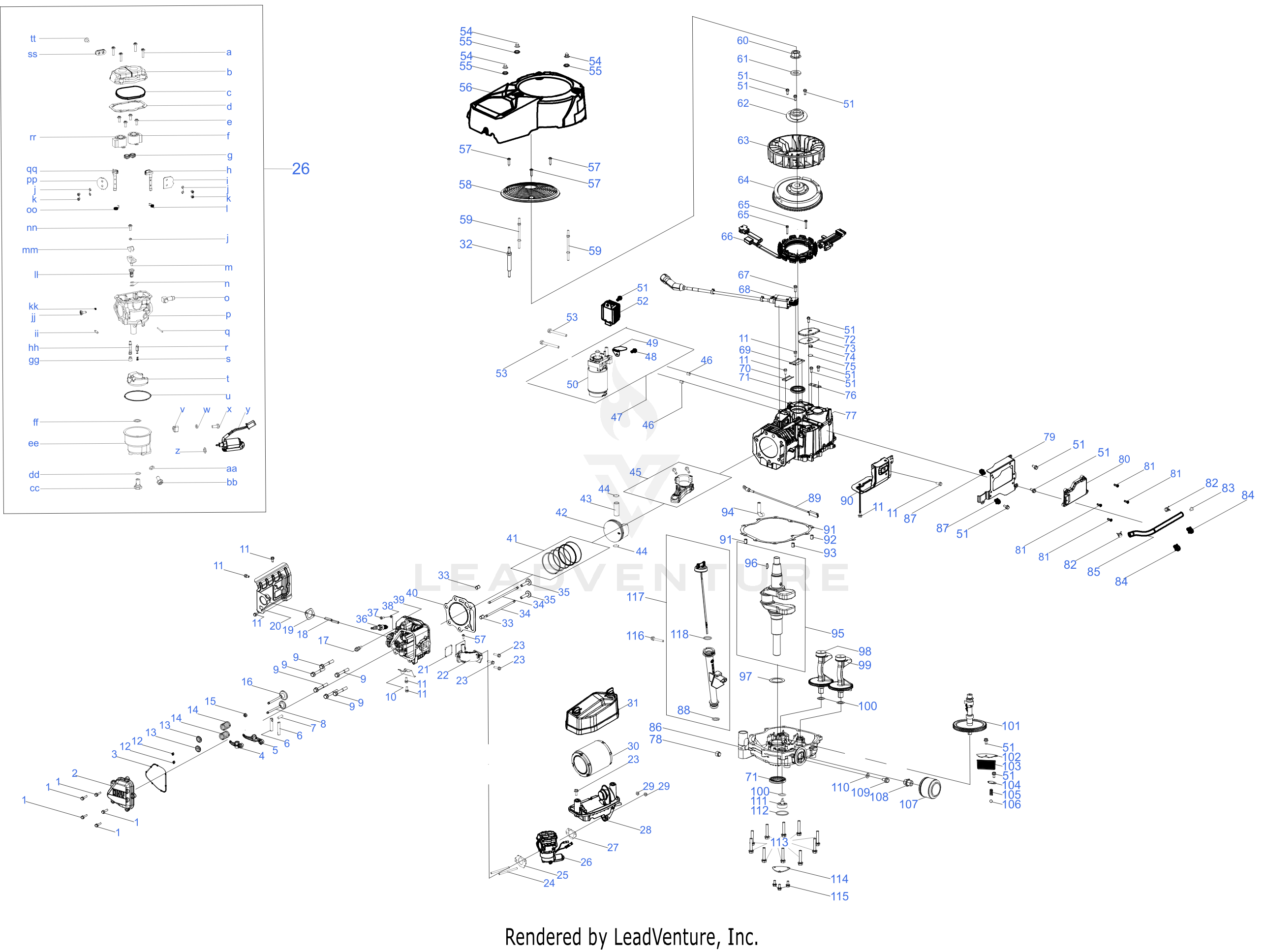 AX90HUD 547cc Engine