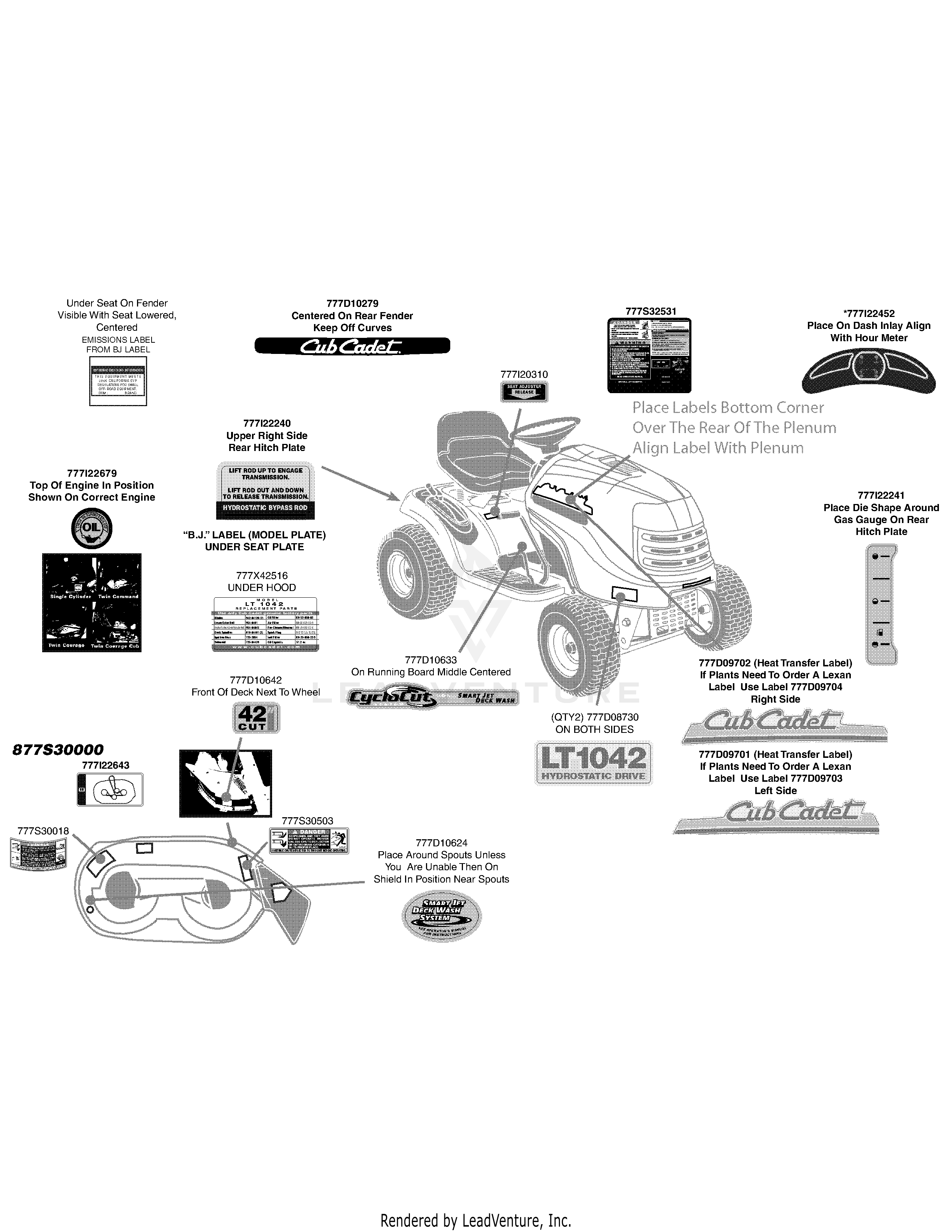LT1042 Tractor (2007 & before) (13AX11CG630)