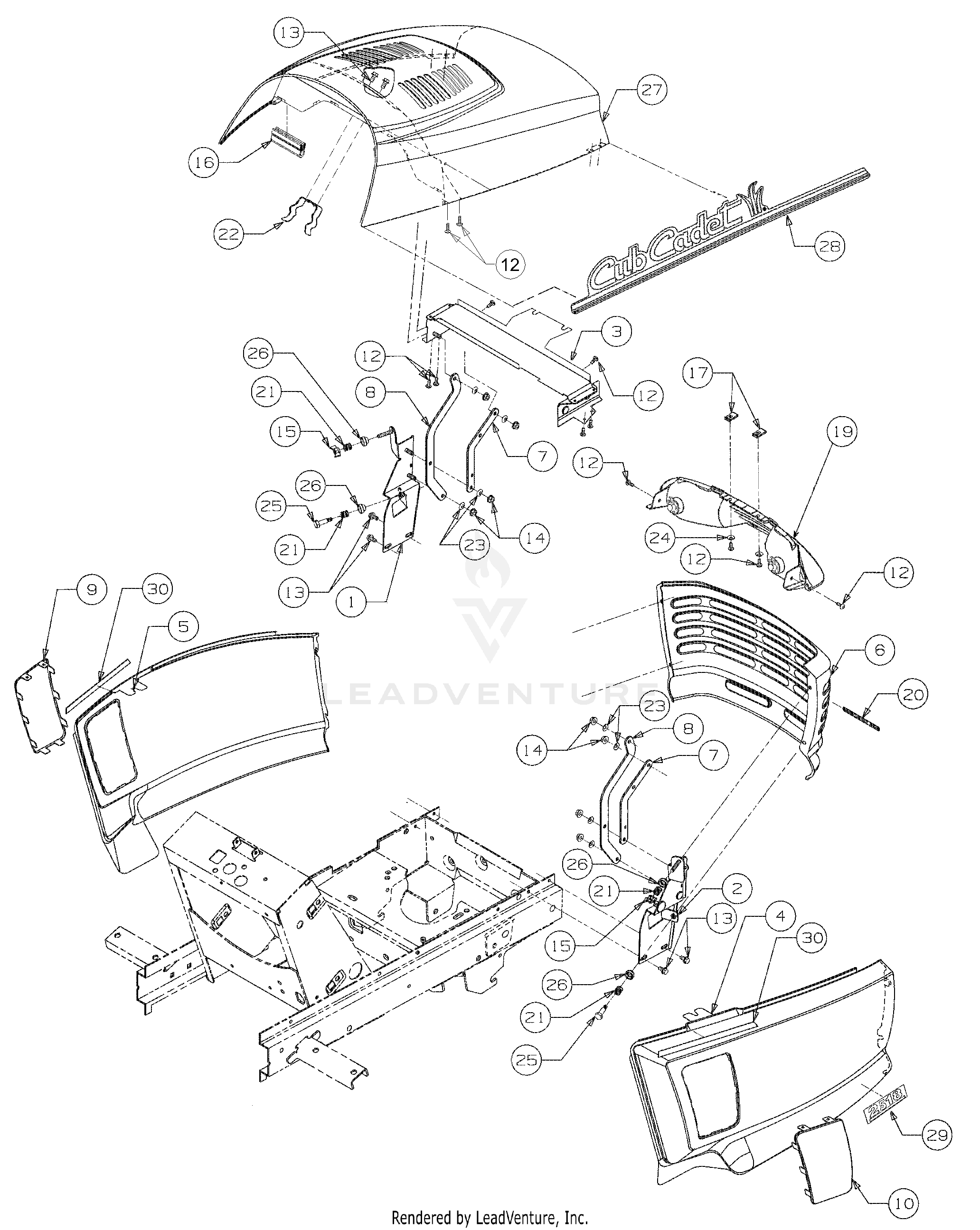 2518-44 Tractor (13B-288L100) (13A-208L100) (13A-288M100) (13A-208M100)