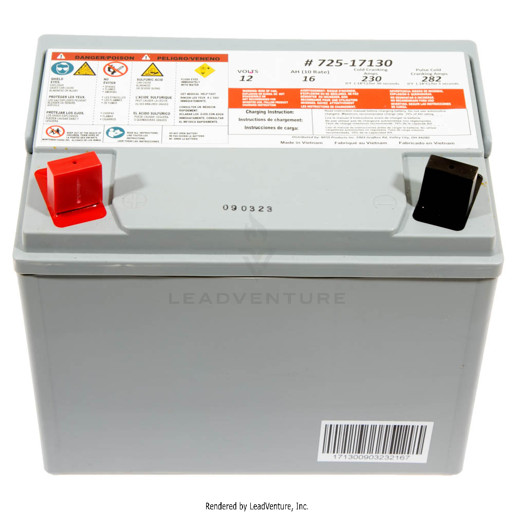 725P17130 - BATTERY (230 CCA AGM U1-280)