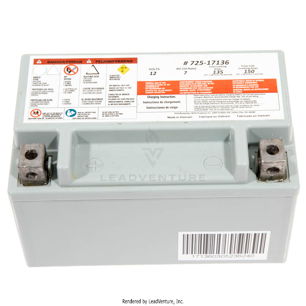 725P17136 - BATTERY (AGM 7AHR)