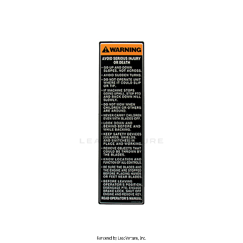 777S30017 - LABEL-CUB WARNING      3000 SERIES