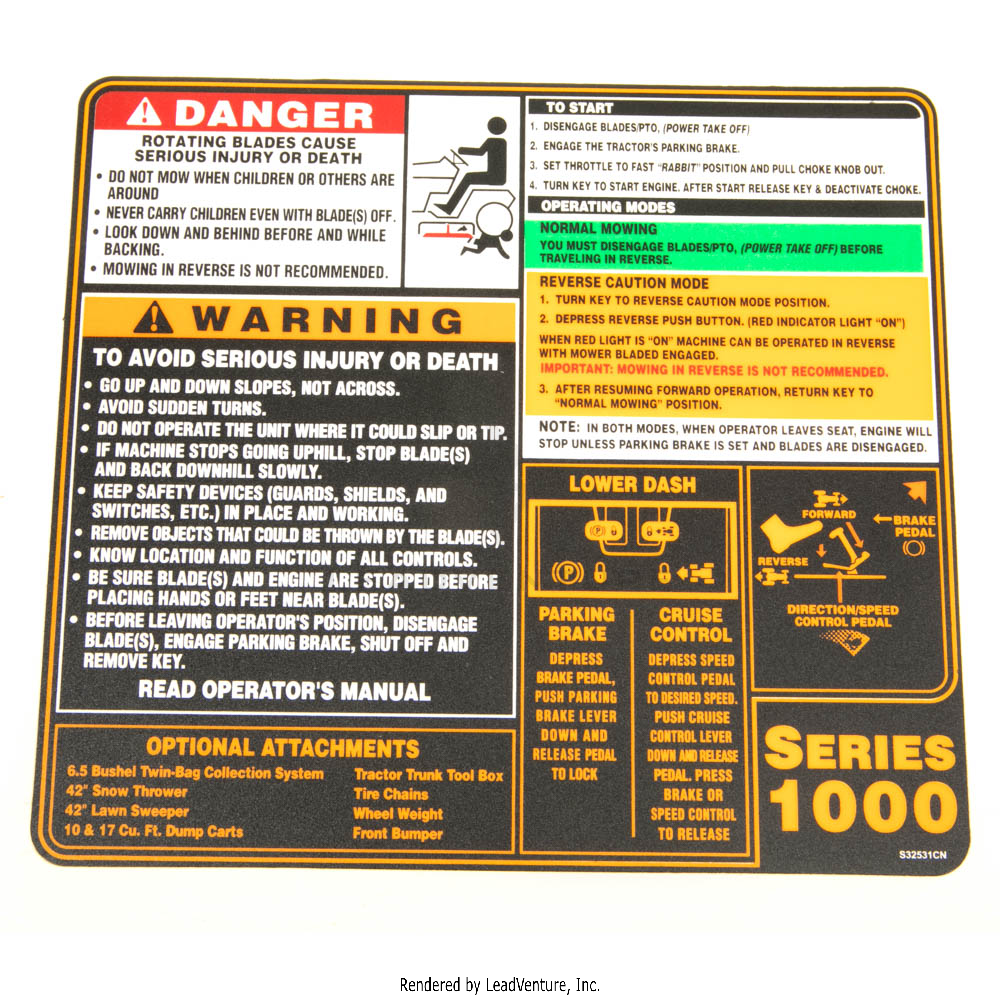 777S32531 - LABEL-FRAME COVER         1000 SER