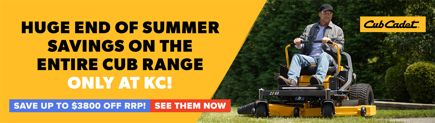 Huge end of summer savings on the Cub Cadet range at KC Equipment